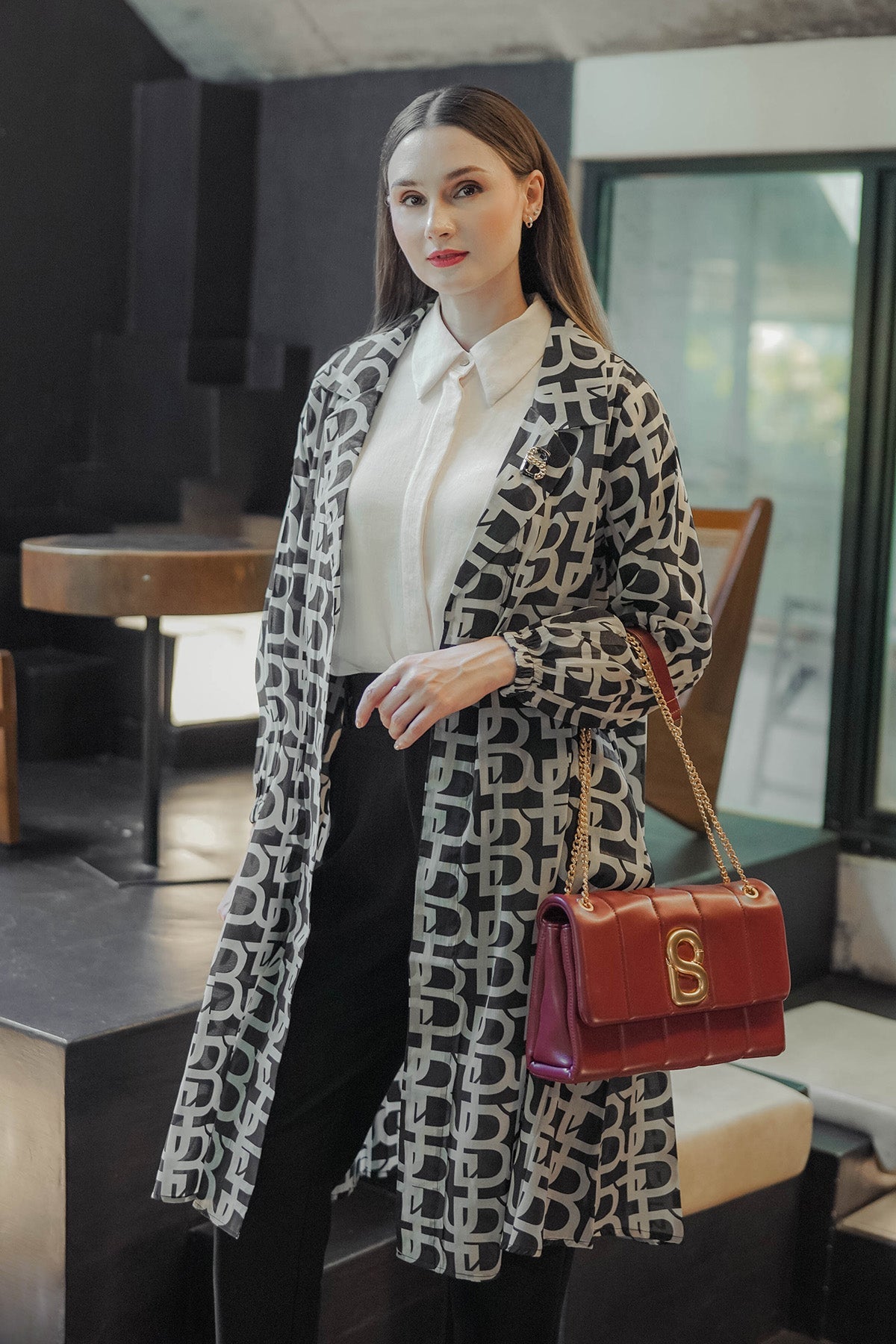 Monogram Long Outer - Black Reverse