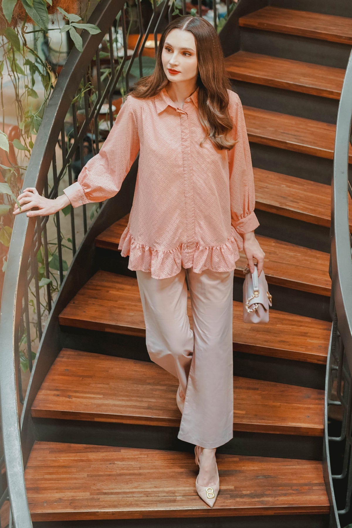 Tapis Ruffle Shirt - Peach