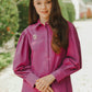Amanda Shirt with Puff Sleeve - Fuschia