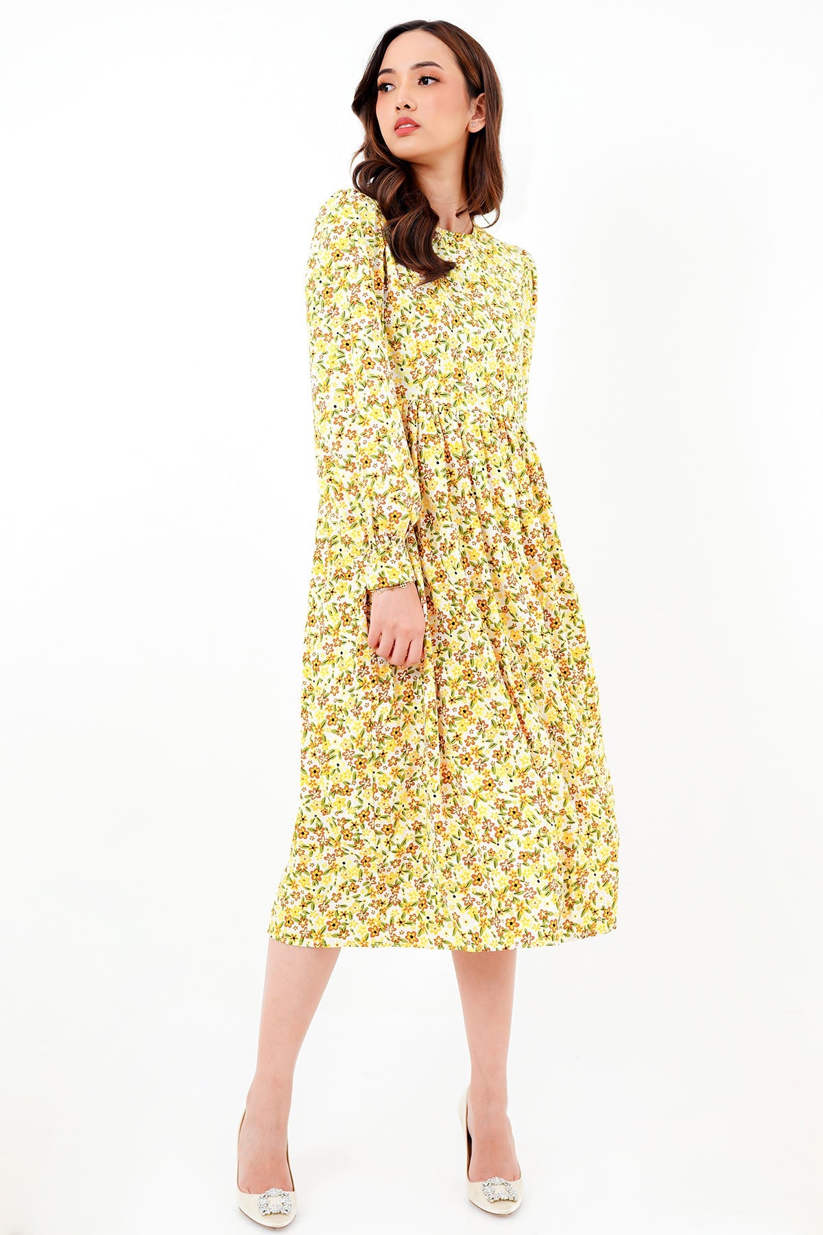 Maddie Midi Dress - Yellow