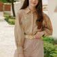 Amanda Shirt with Puff Sleeve - Brown