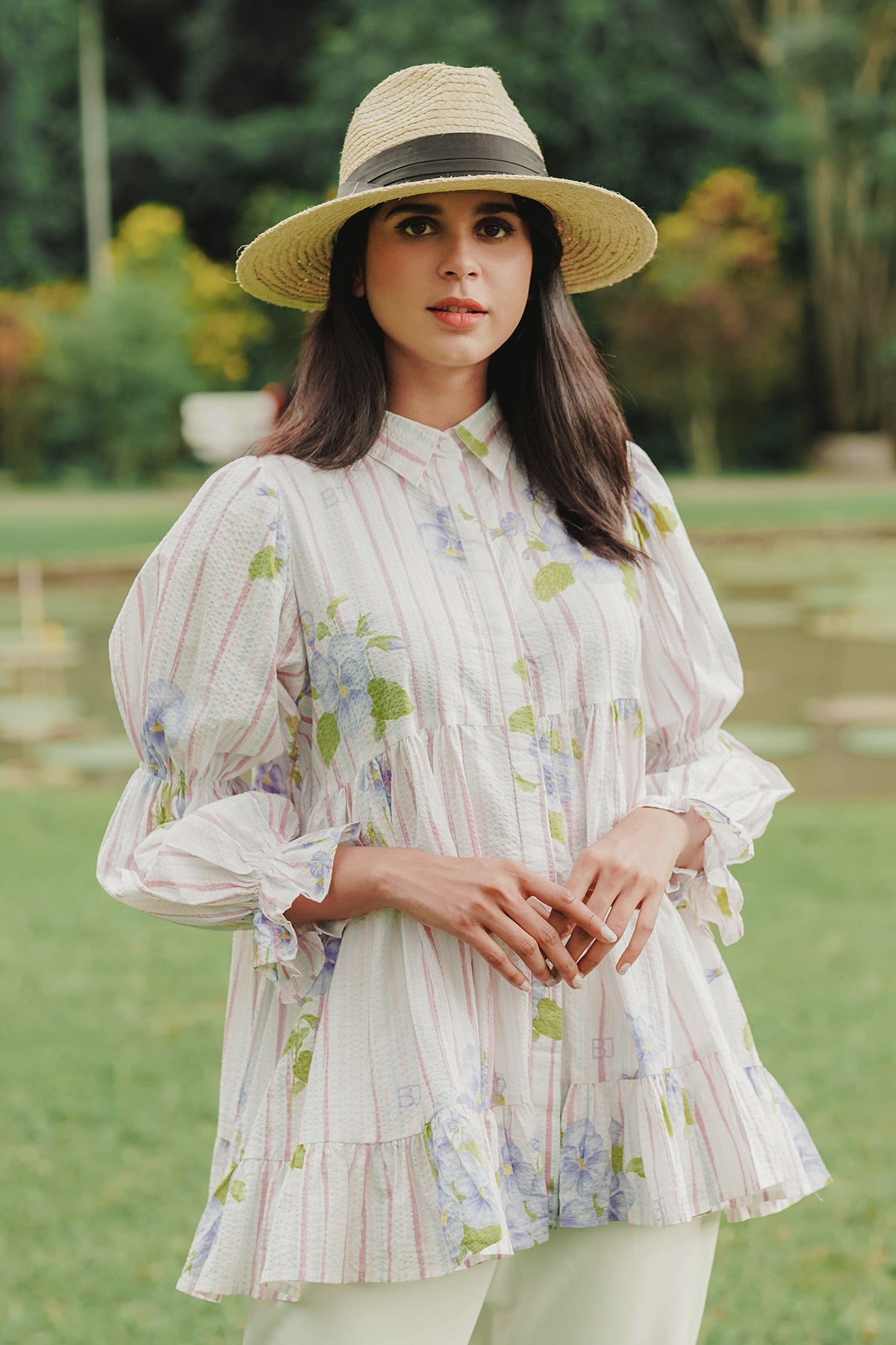 Diantha Tiered Ruffle Shirt - Multicolor