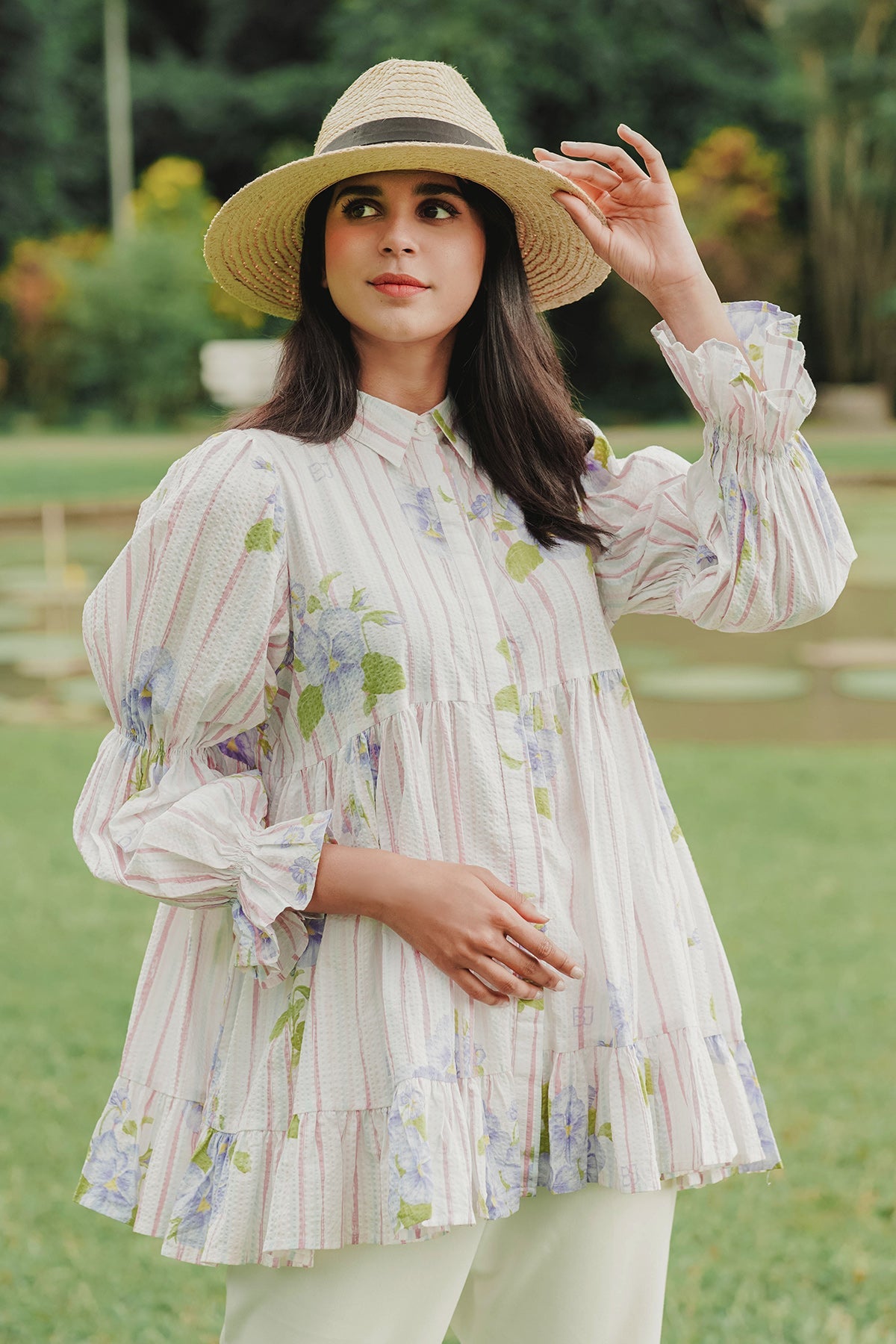 Diantha Tiered Ruffle Shirt - Multicolor