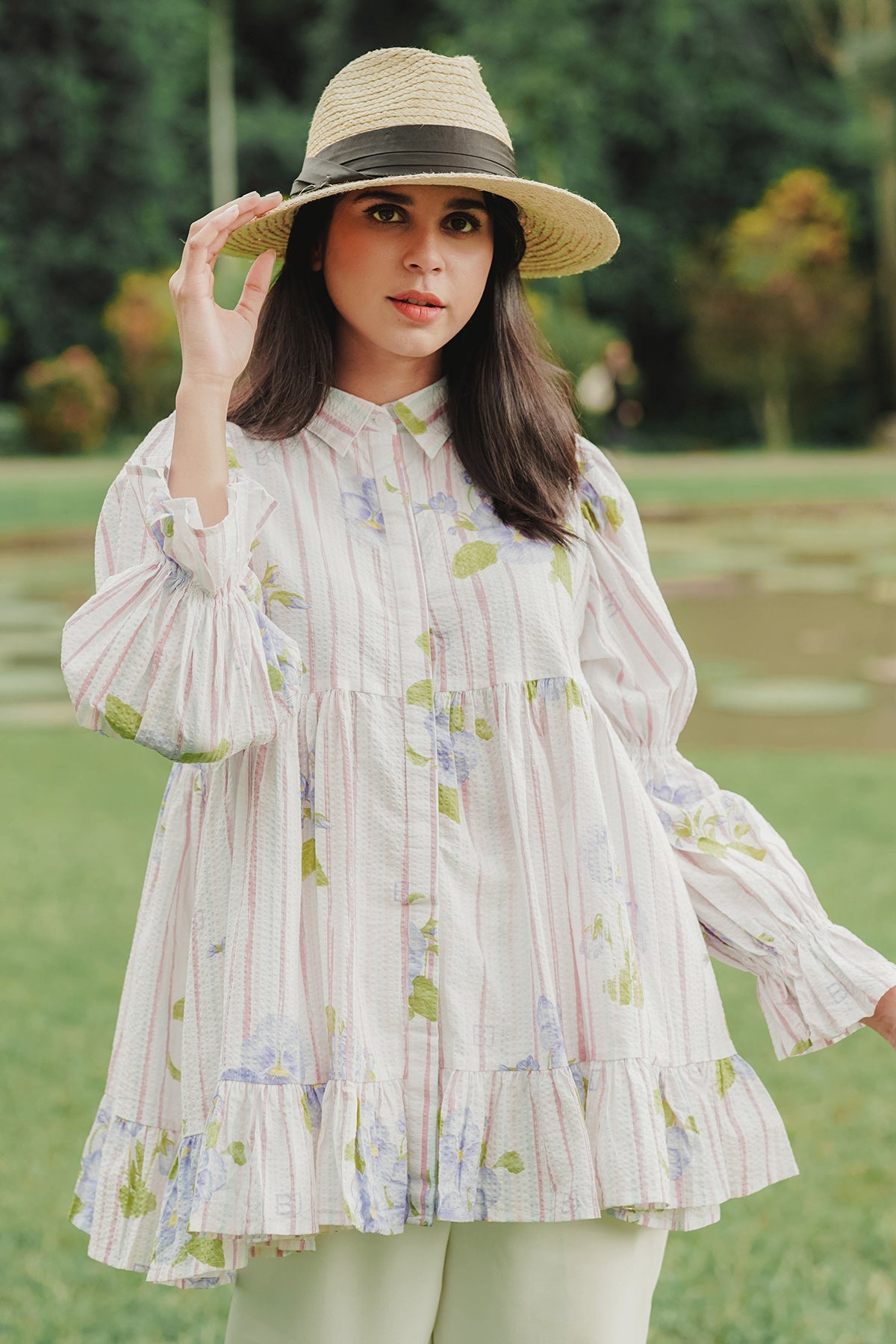 Diantha Tiered Ruffle Shirt - Multicolor
