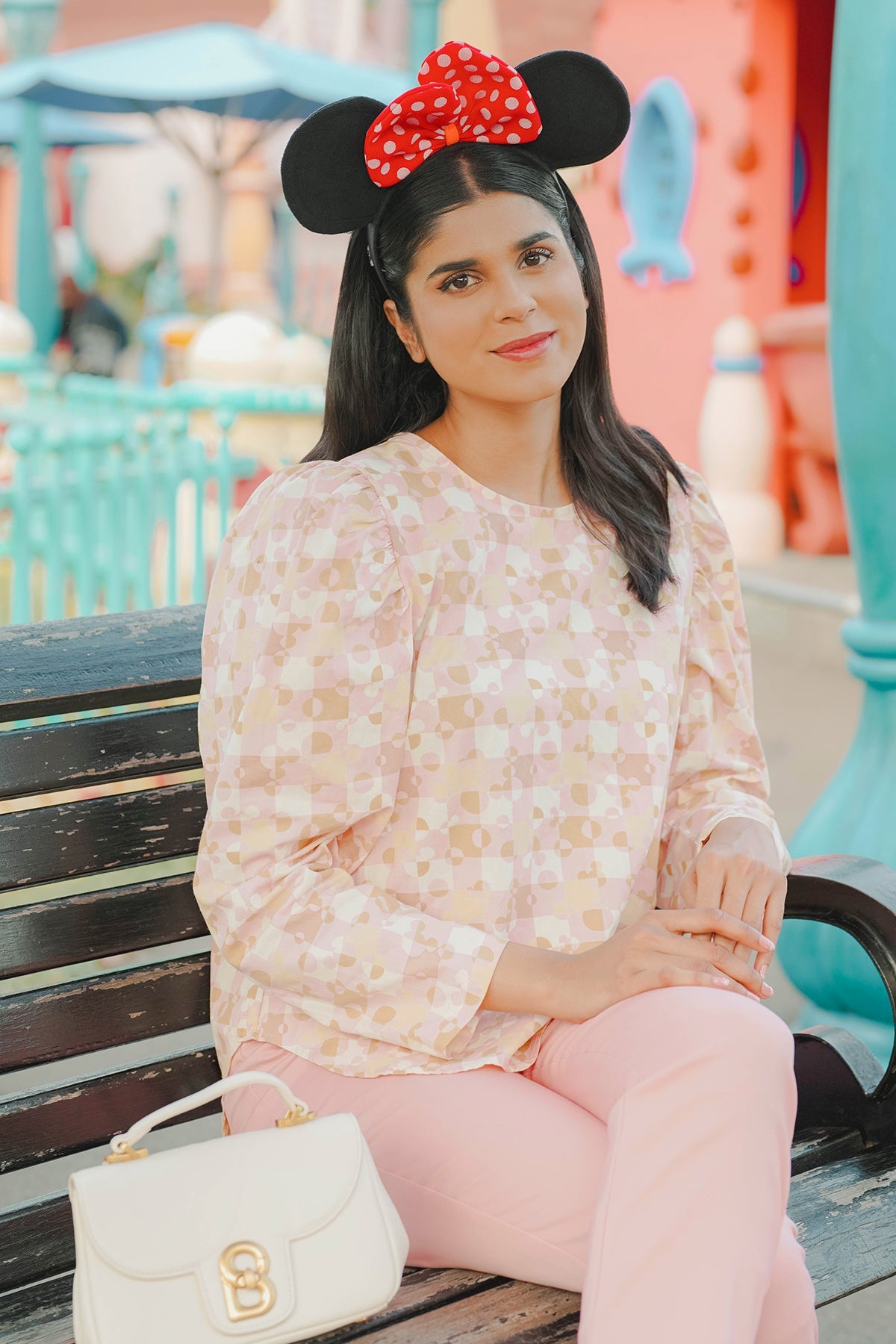 Puzzlea Top with Puff Sleeve - Pink