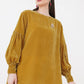 Rachel Velvet Blouse - Mustard