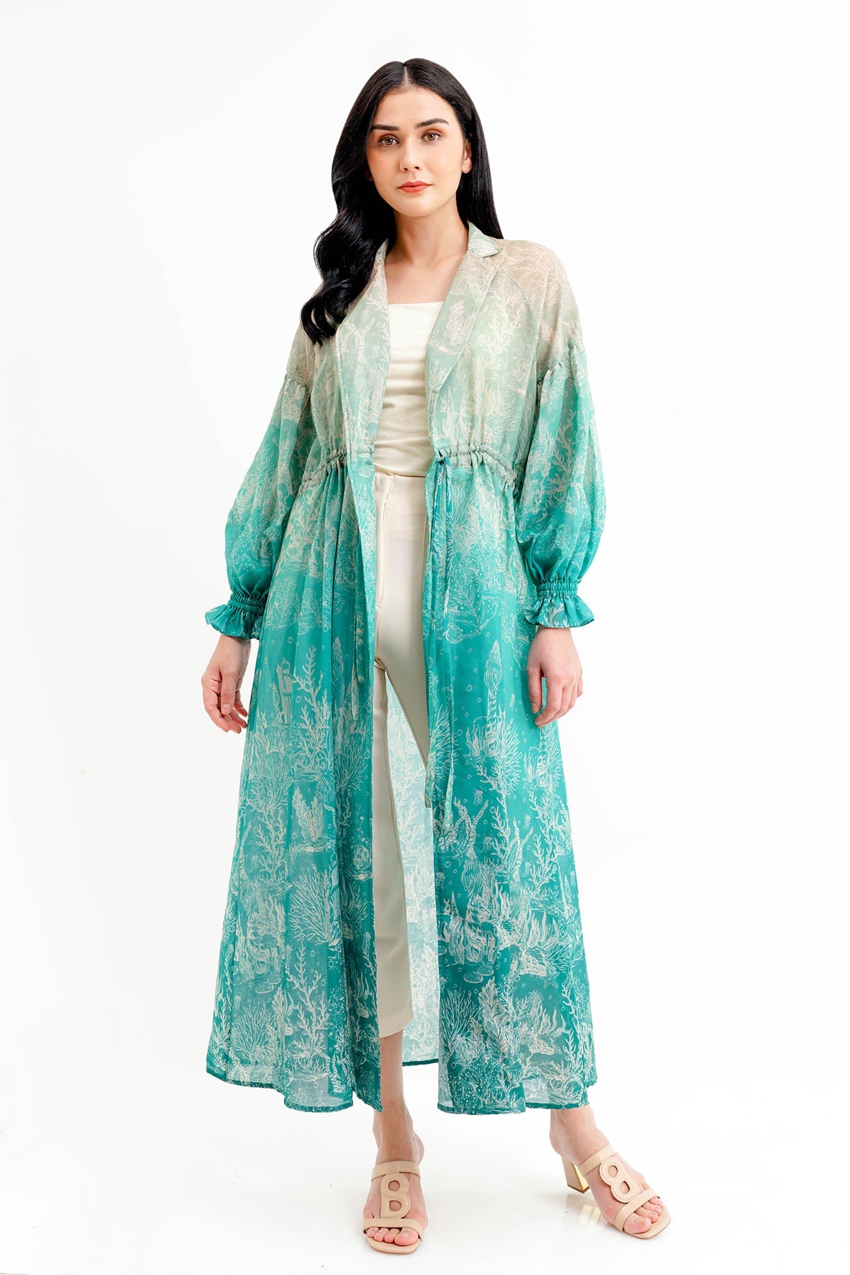El Mar Minorca Drawstring Long Outer - Aqua