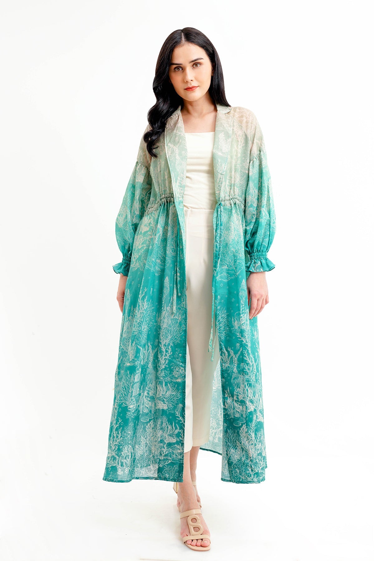 El Mar Minorca Drawstring Long Outer - Aqua