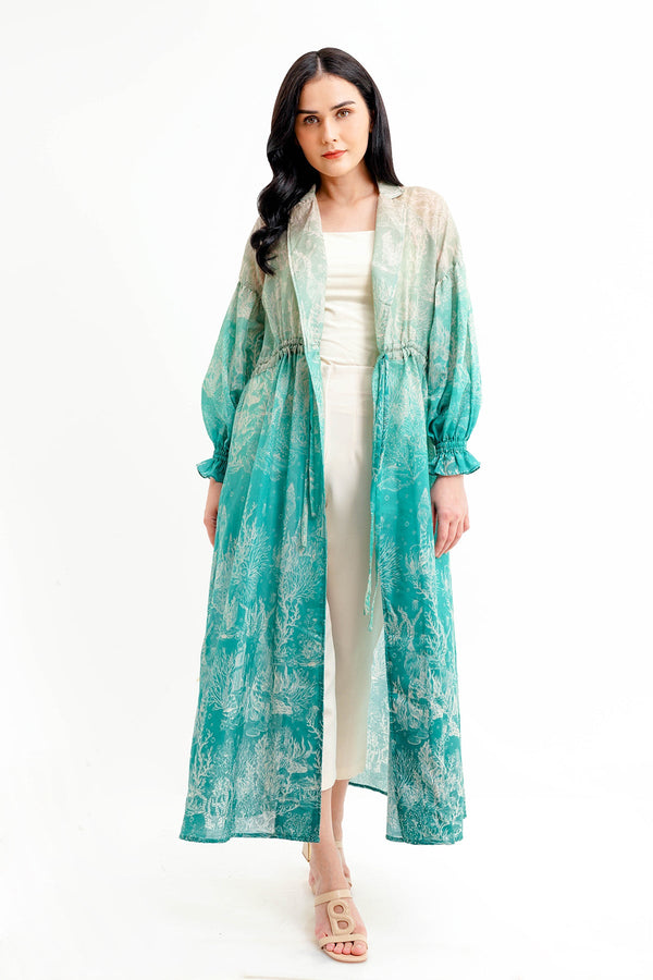 El Mar Minorca Drawstring Long Outer - Aqua