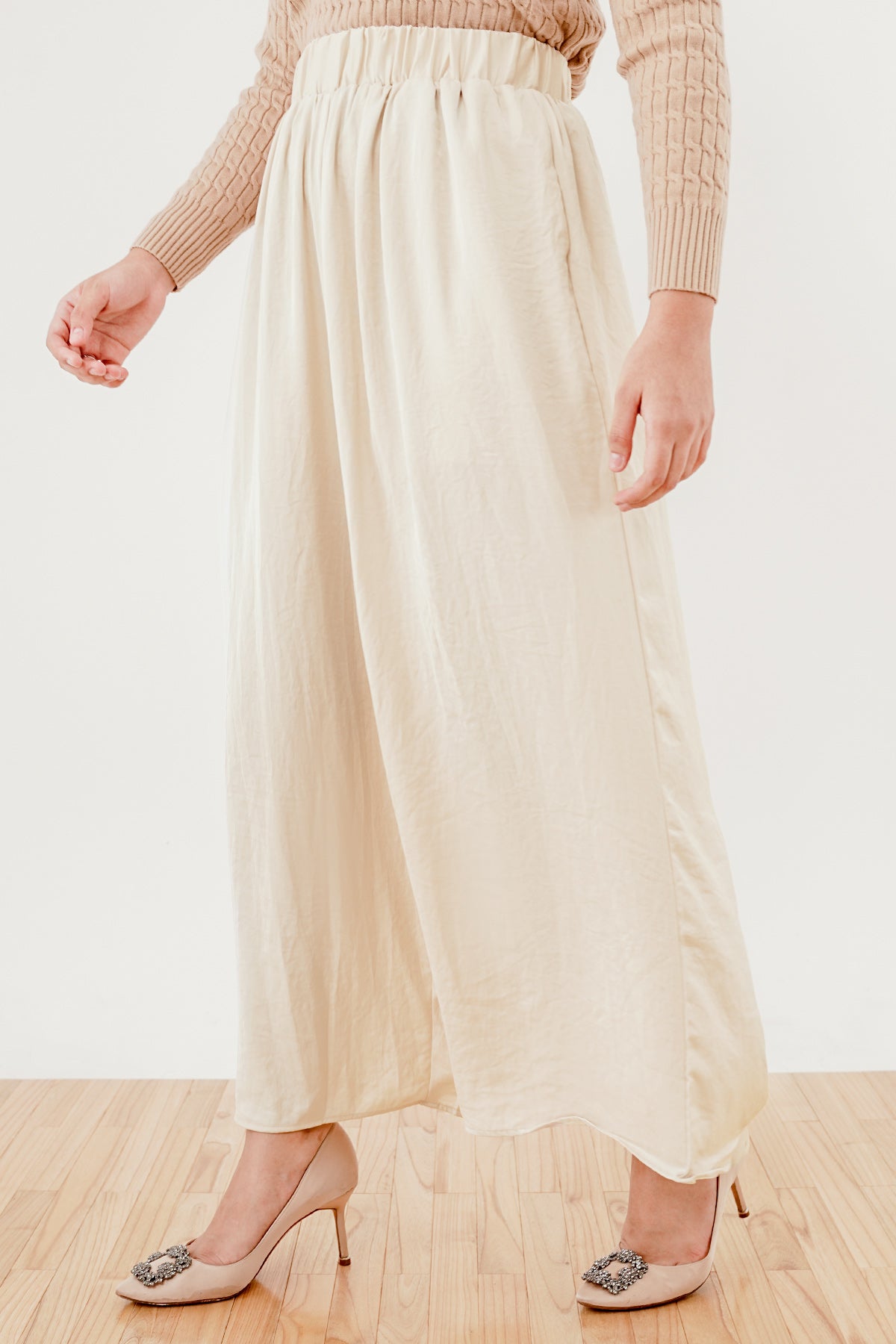 Flowy Wide Pants - Cream