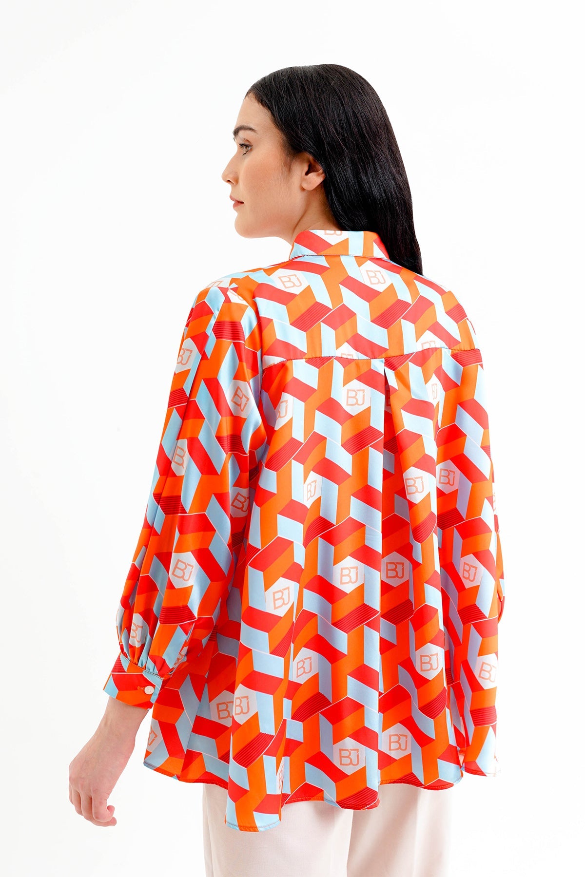 Arnia Puff Sleeved Shirt - Orange