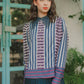 La Bella Stripe Shirt with Lace - Midnight