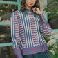 La Bella Stripe Shirt with Lace - Midnight