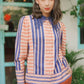 La Bella Stripe Shirt with Lace - Dawn