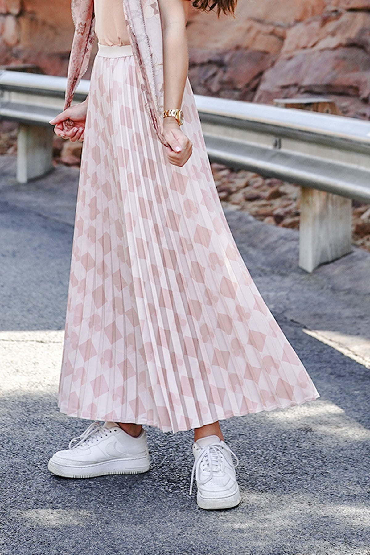 Dona Pleated Skirt - Peach