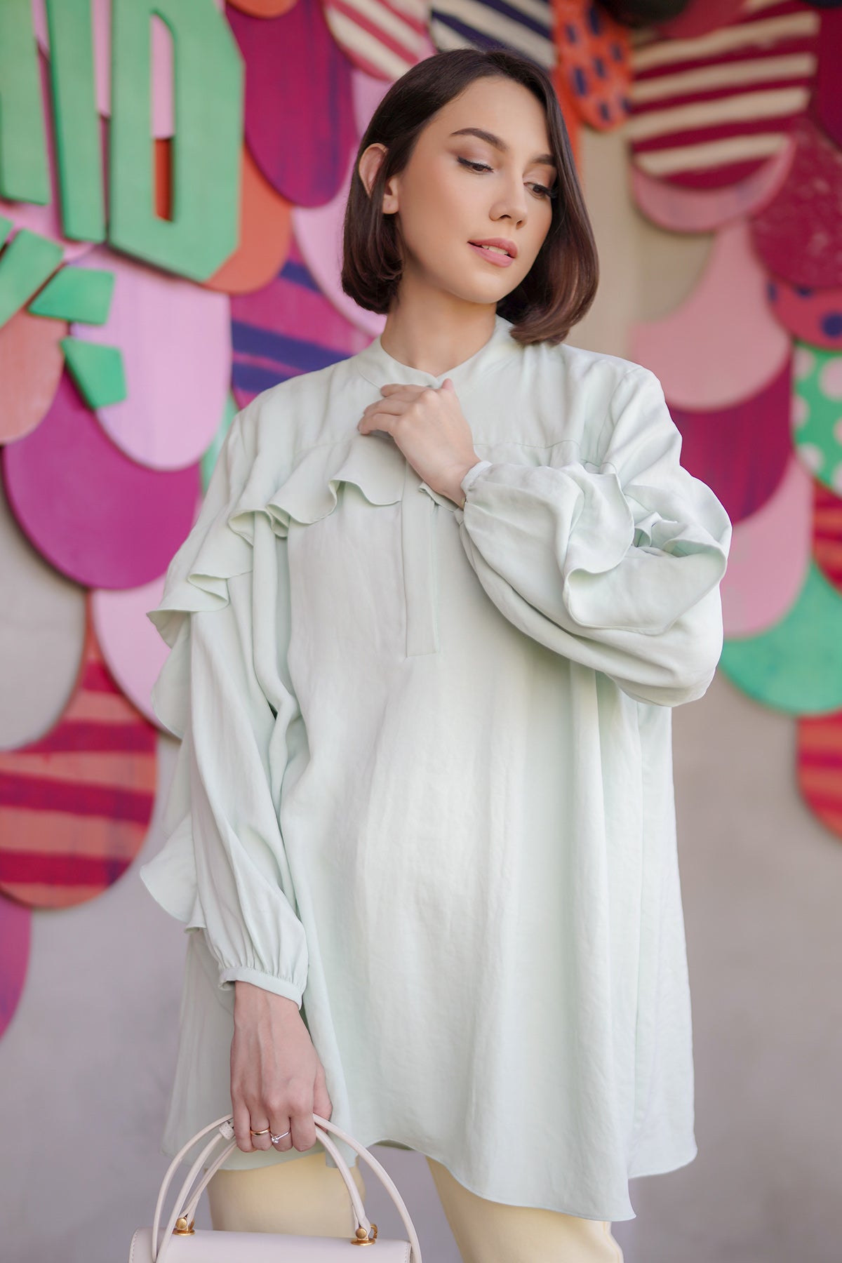 Anya Ruffle Top - Mint