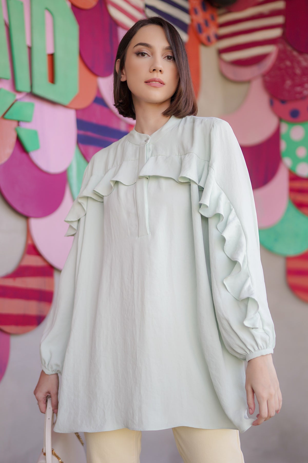 Anya Ruffle Top - Mint