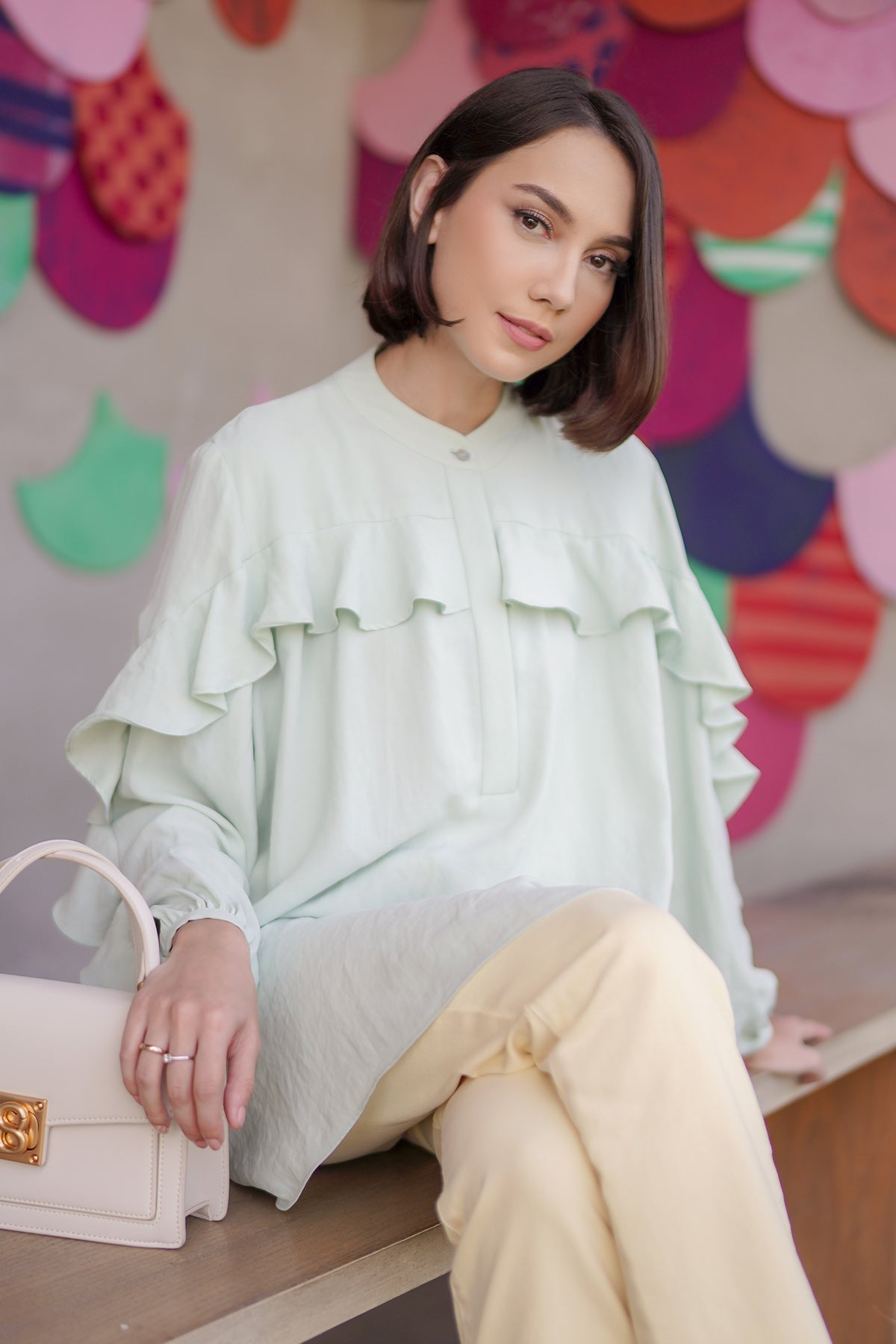 Anya Ruffle Top - Mint