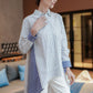Gemma Asymmetrical Shirt - Mix Stripes