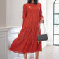 Red Lilou Tiered Dress