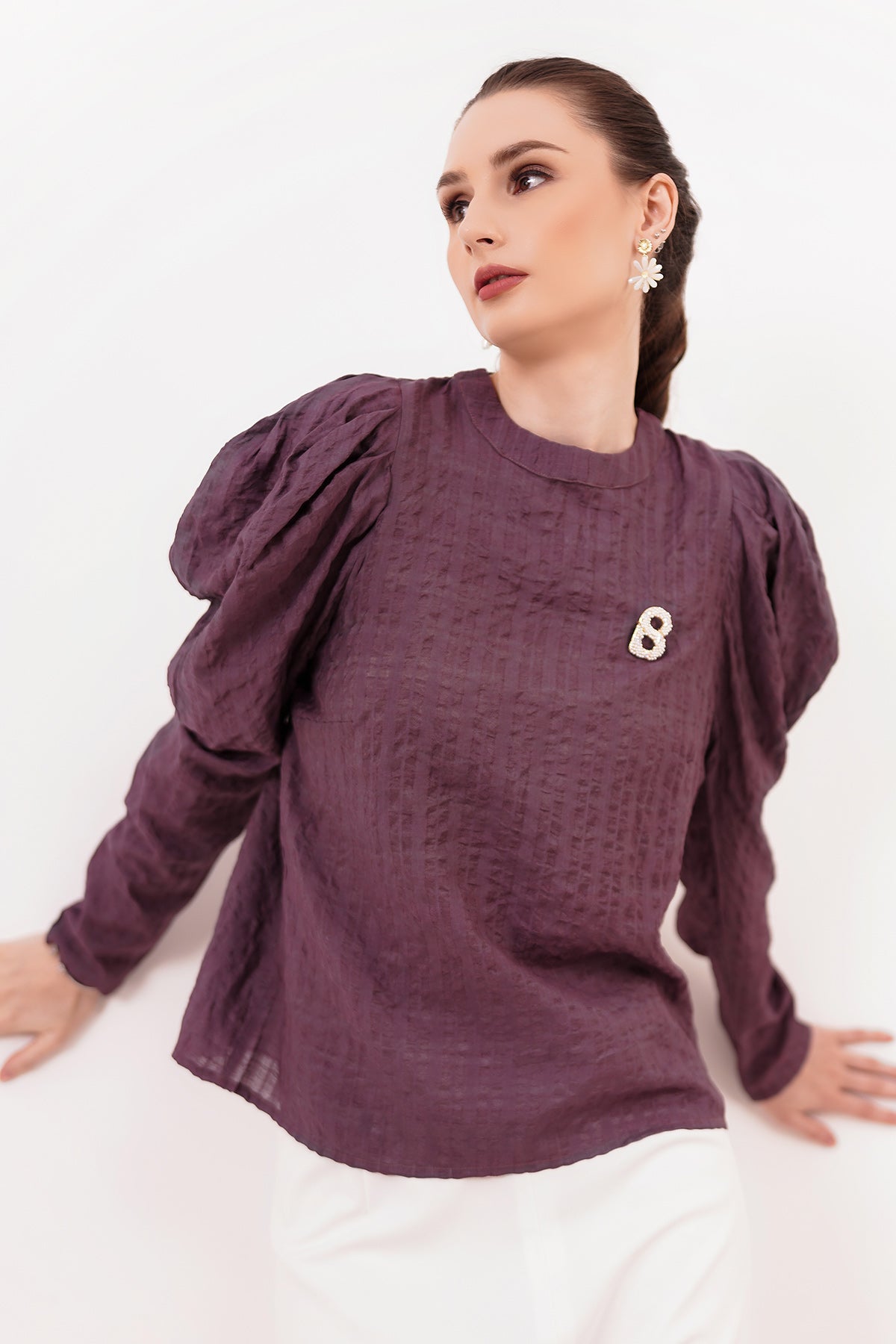 Mina Puff Sleeve - Dusty Purple