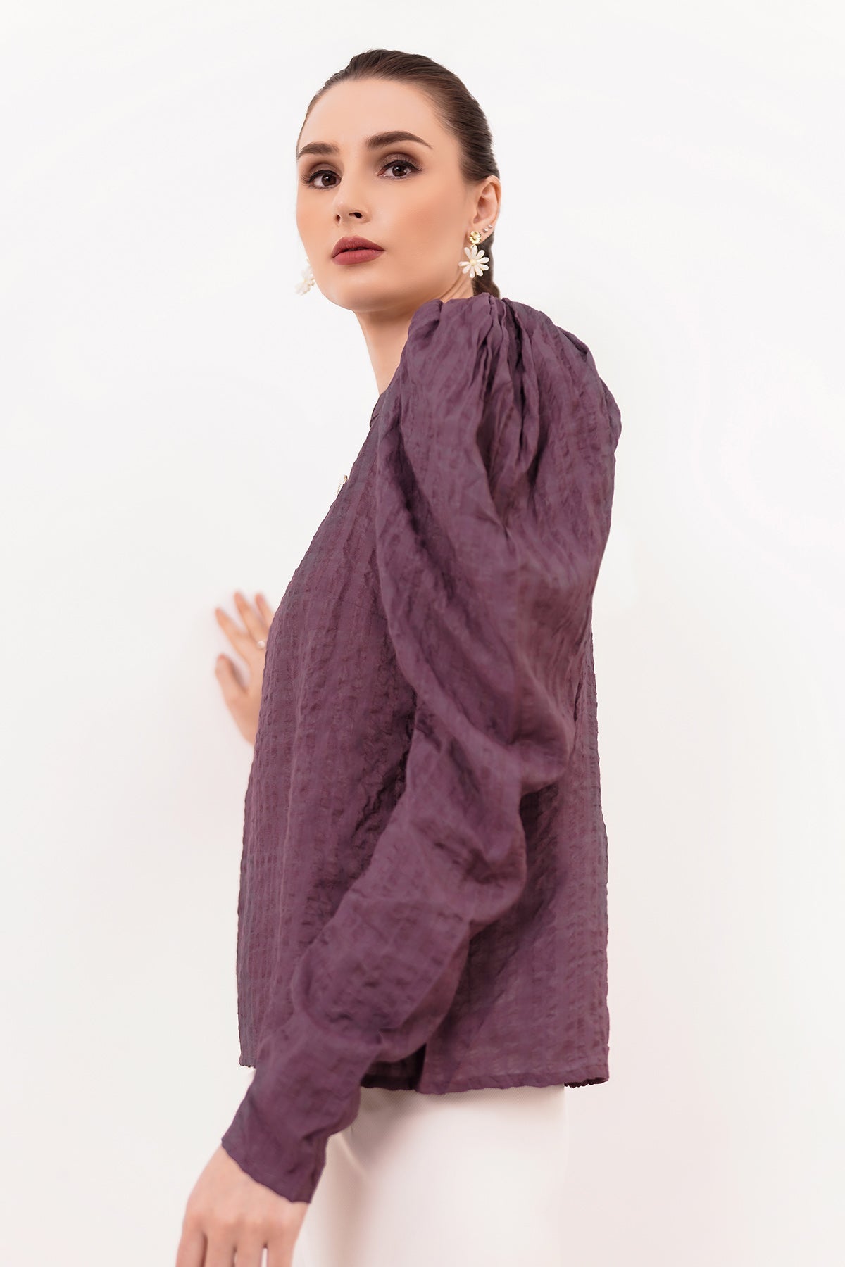Mina Puff Sleeve - Dusty Purple
