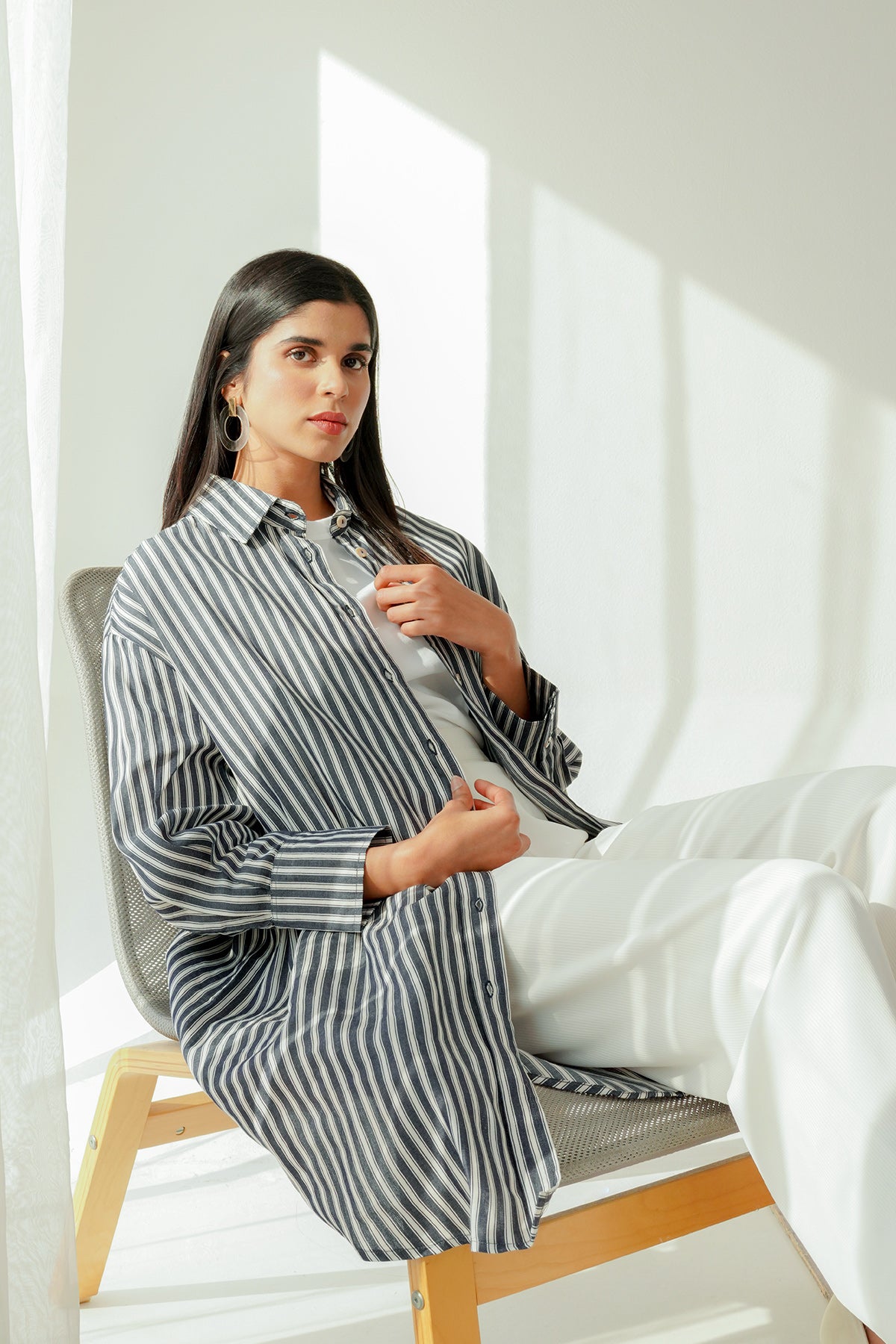 Rona Shirt - Black Stripes