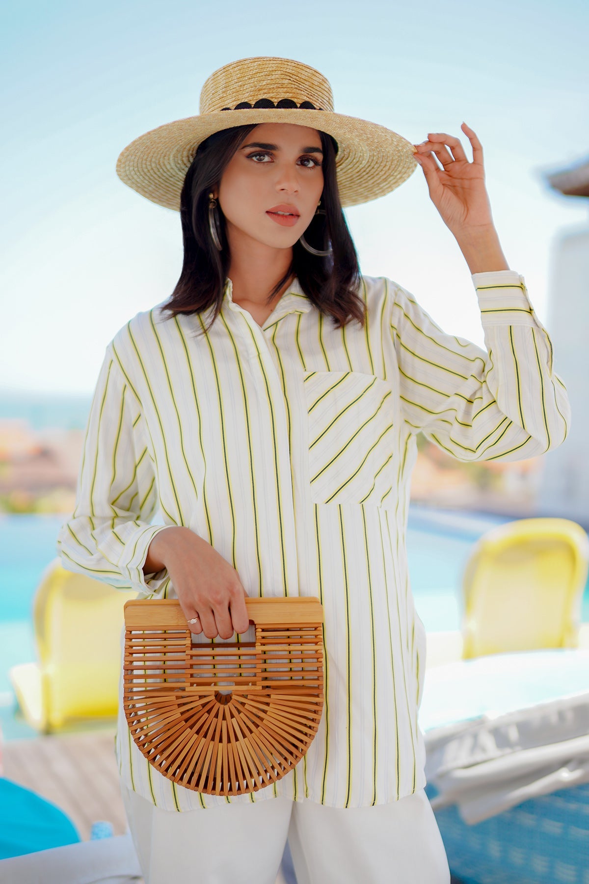 Zarina Shirt - White Stripes