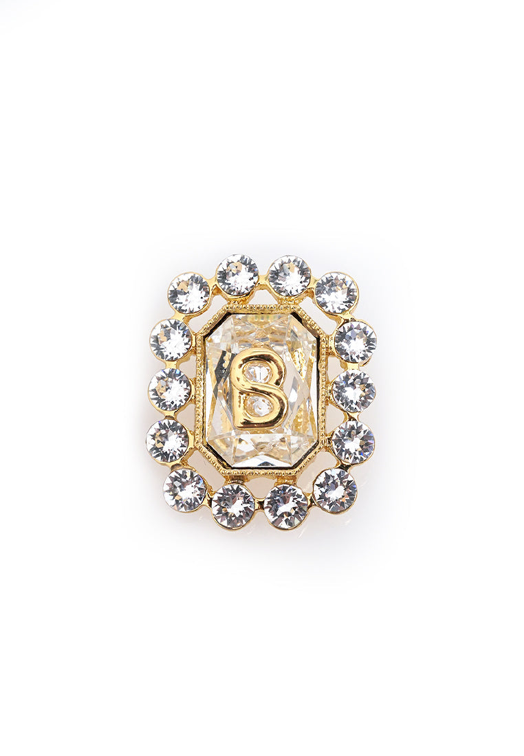 Elle Crystal Brooch - Gold