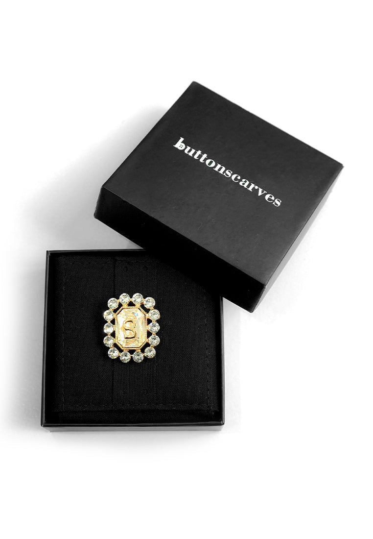 Elle Crystal Brooch - Gold