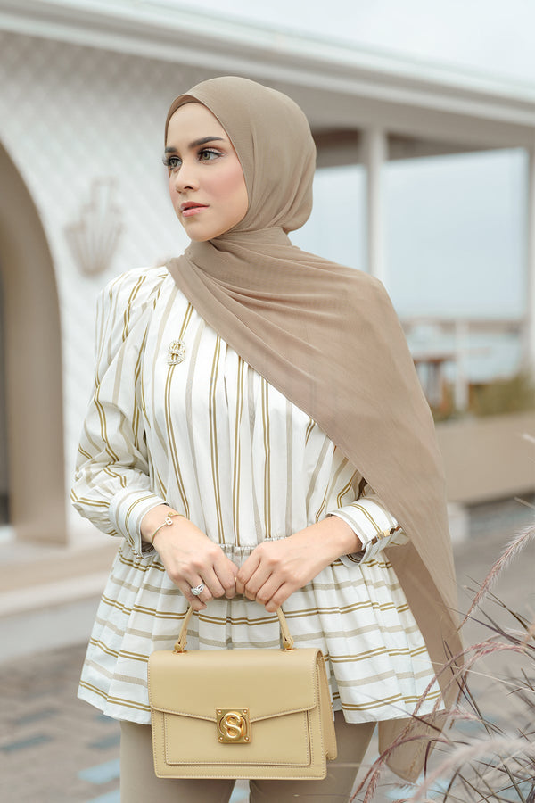 Everyday Pleated Shawl - Iced Coffee