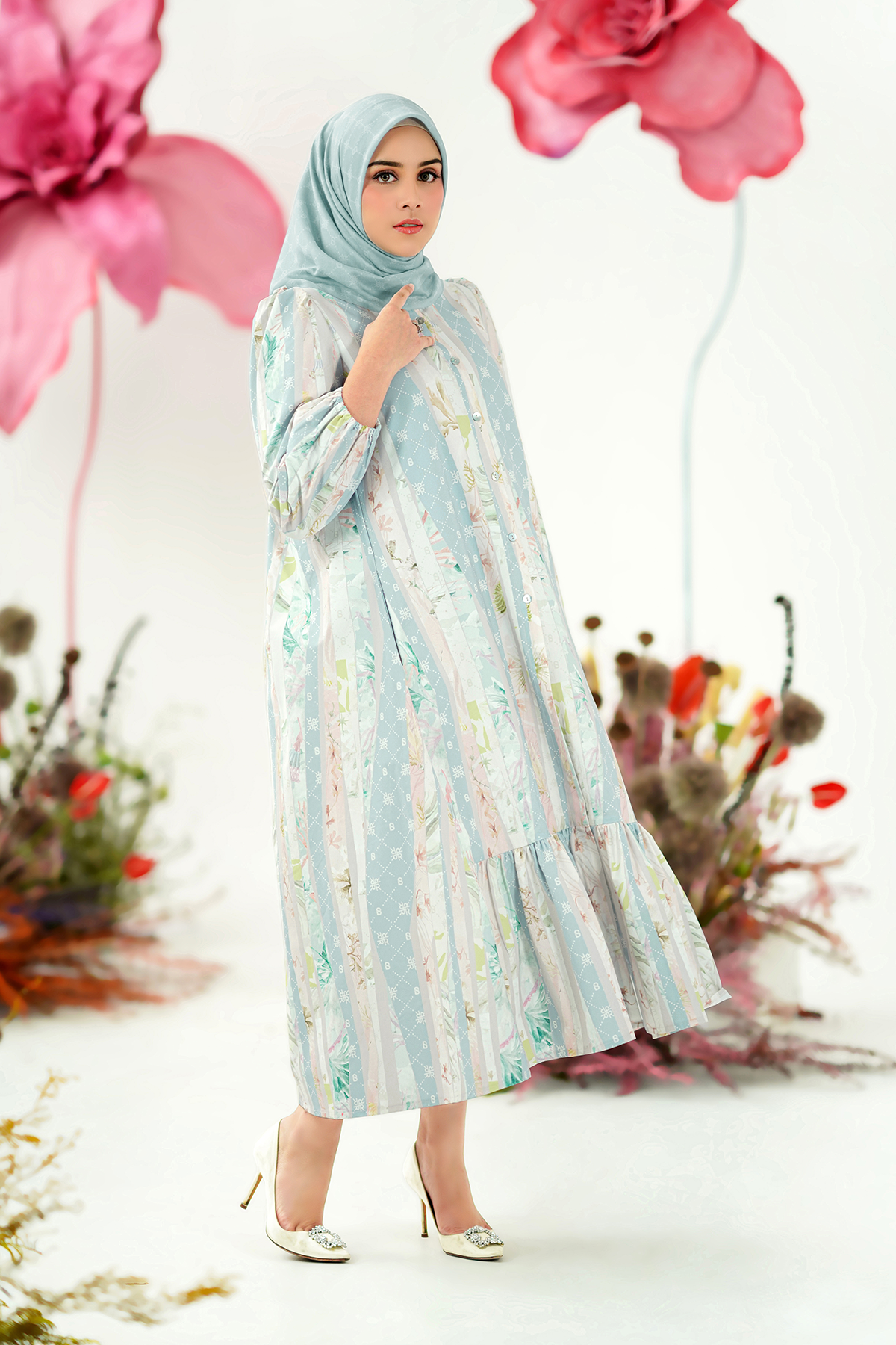 Florian Shirt Dress - Sky Blue