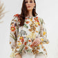Flower Peplum Top - White