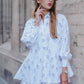 Into The Blue Raglan Cotton Shirt - Blue Leaf