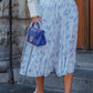 Into The Blue Smock Maxi Cotton Skirt - Blue Leaf