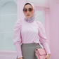 Pink Audy Blouse with Puff Sleeve