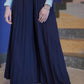 Navy Wide Pleats Pants