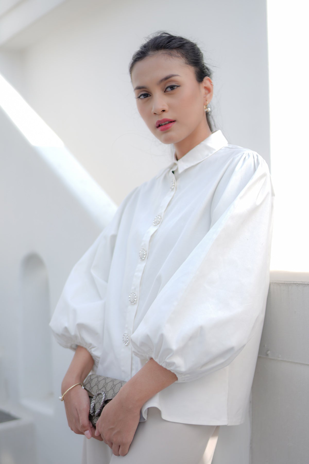 White Claire Button Shirt