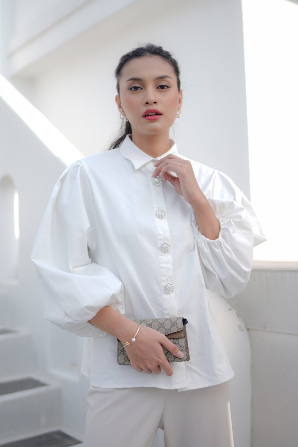 White Claire Button Shirt