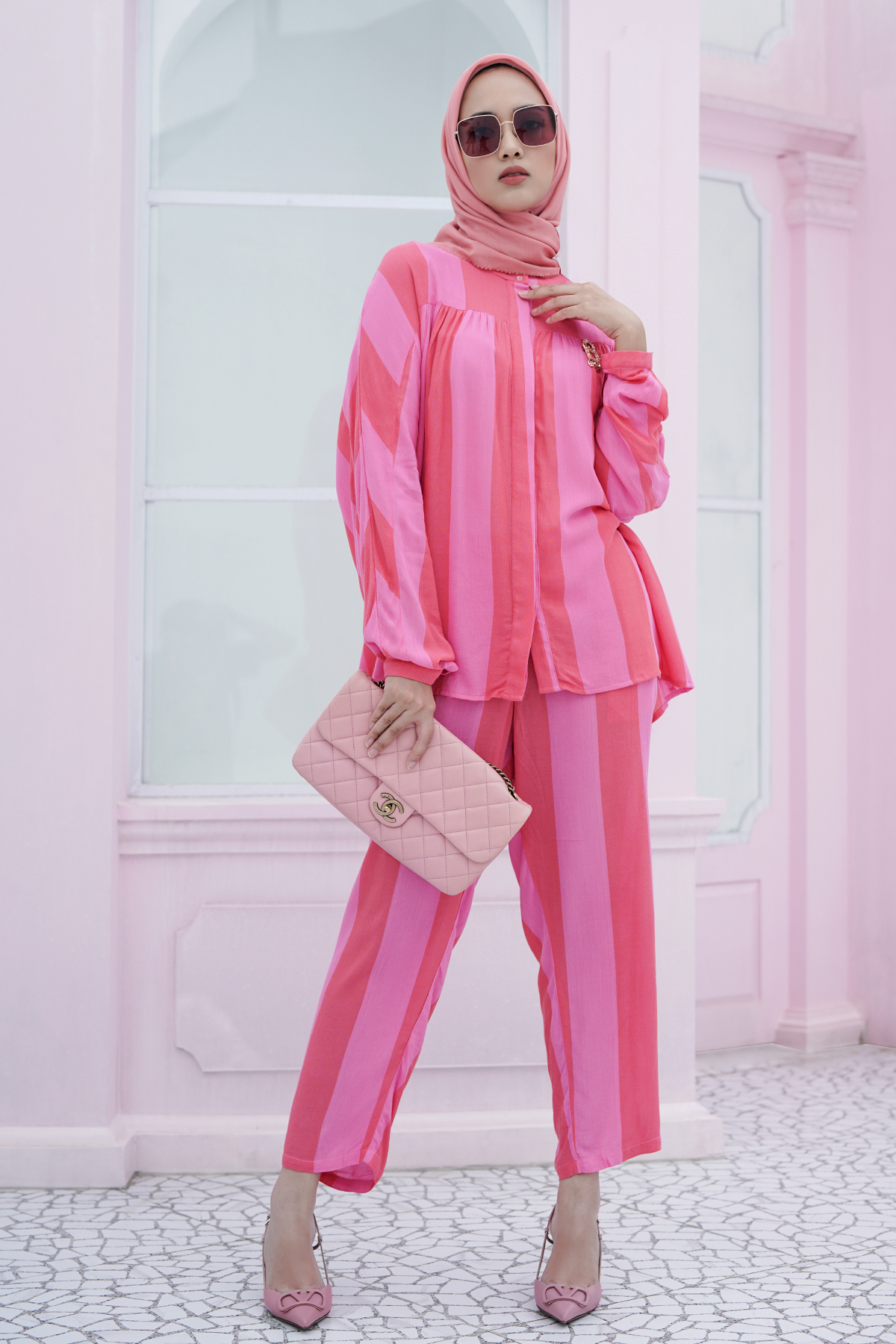 Pink Striped Set