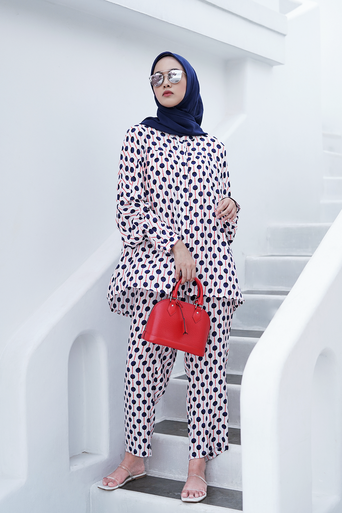 White Polka Set
