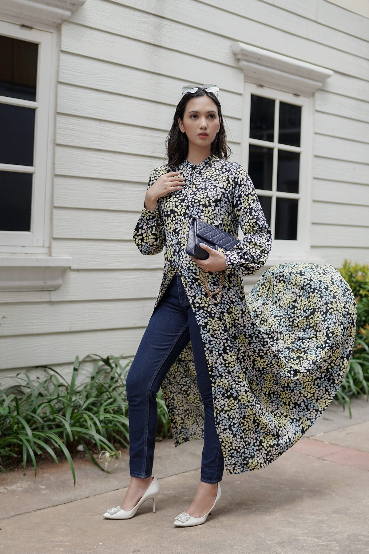 Navy Flower Dress