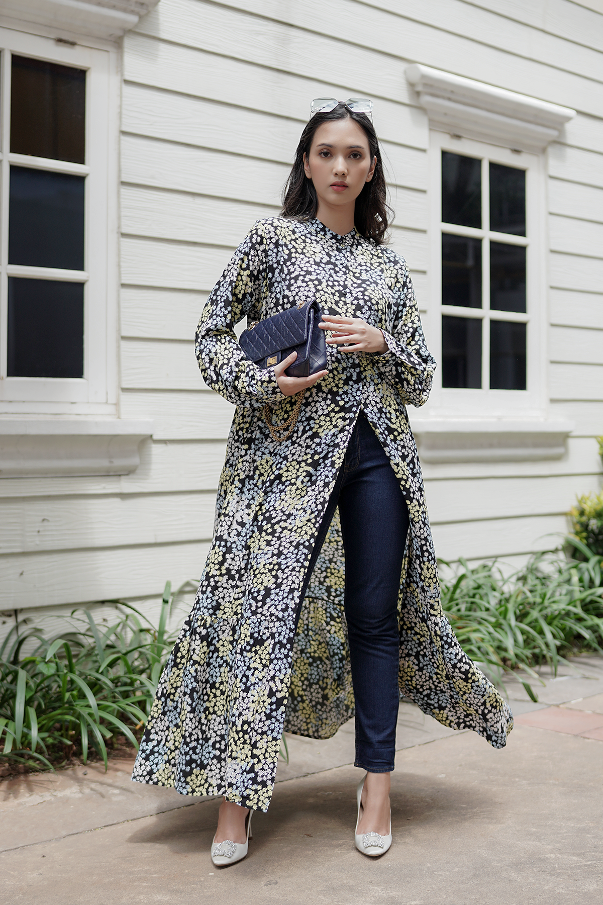 Navy Flower Dress
