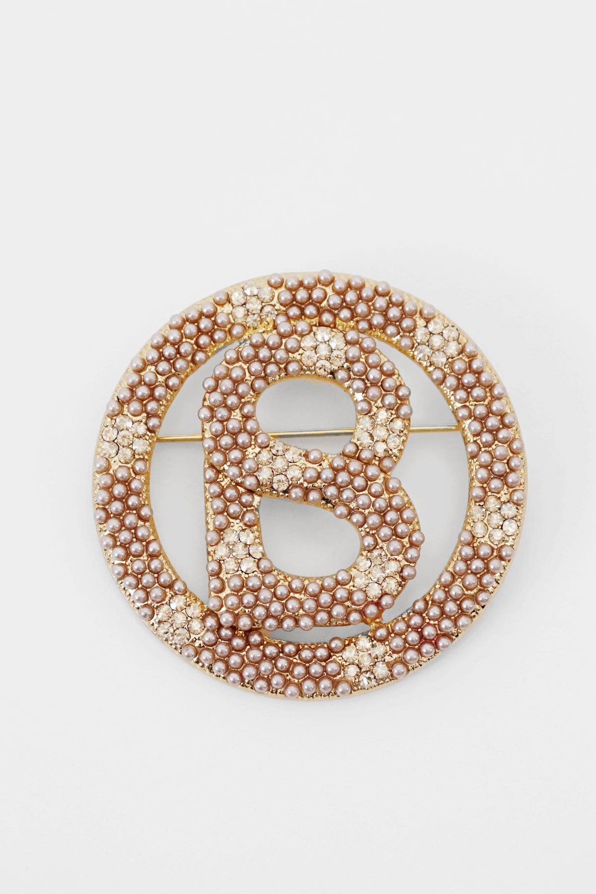 Luxe Big Round Pearl Brooch - Bronze