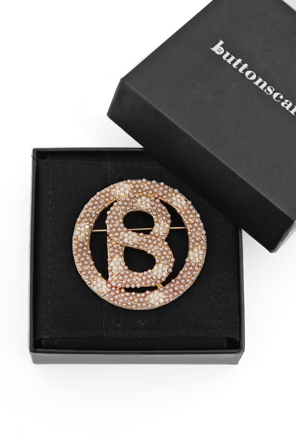 Luxe Big Round Pearl Brooch - Bronze
