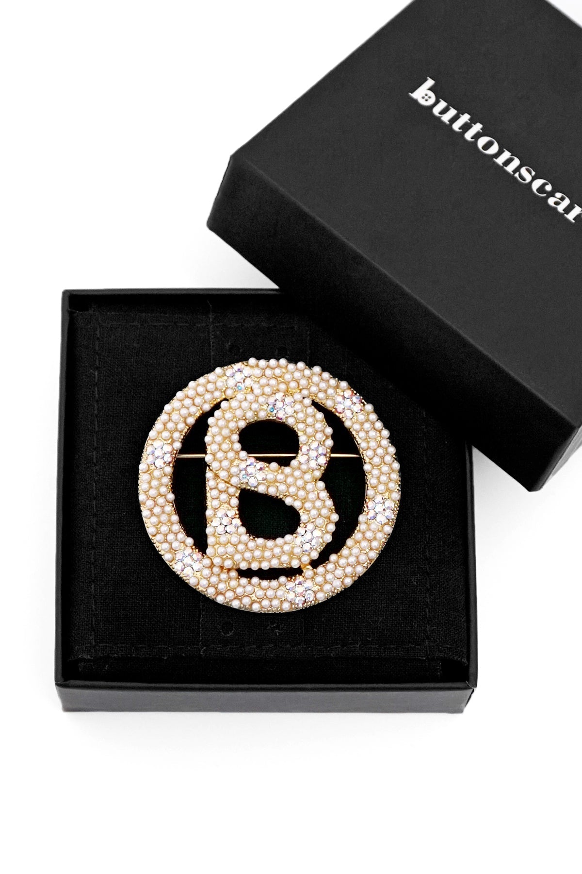 Luxe Big Round Pearl Brooch - White
