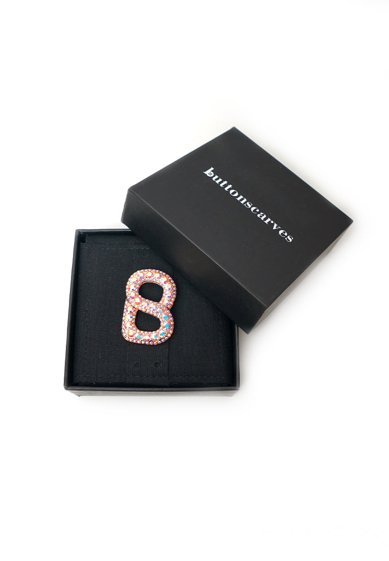 Luxe Signature Gleaming Brooch - Rose Gold