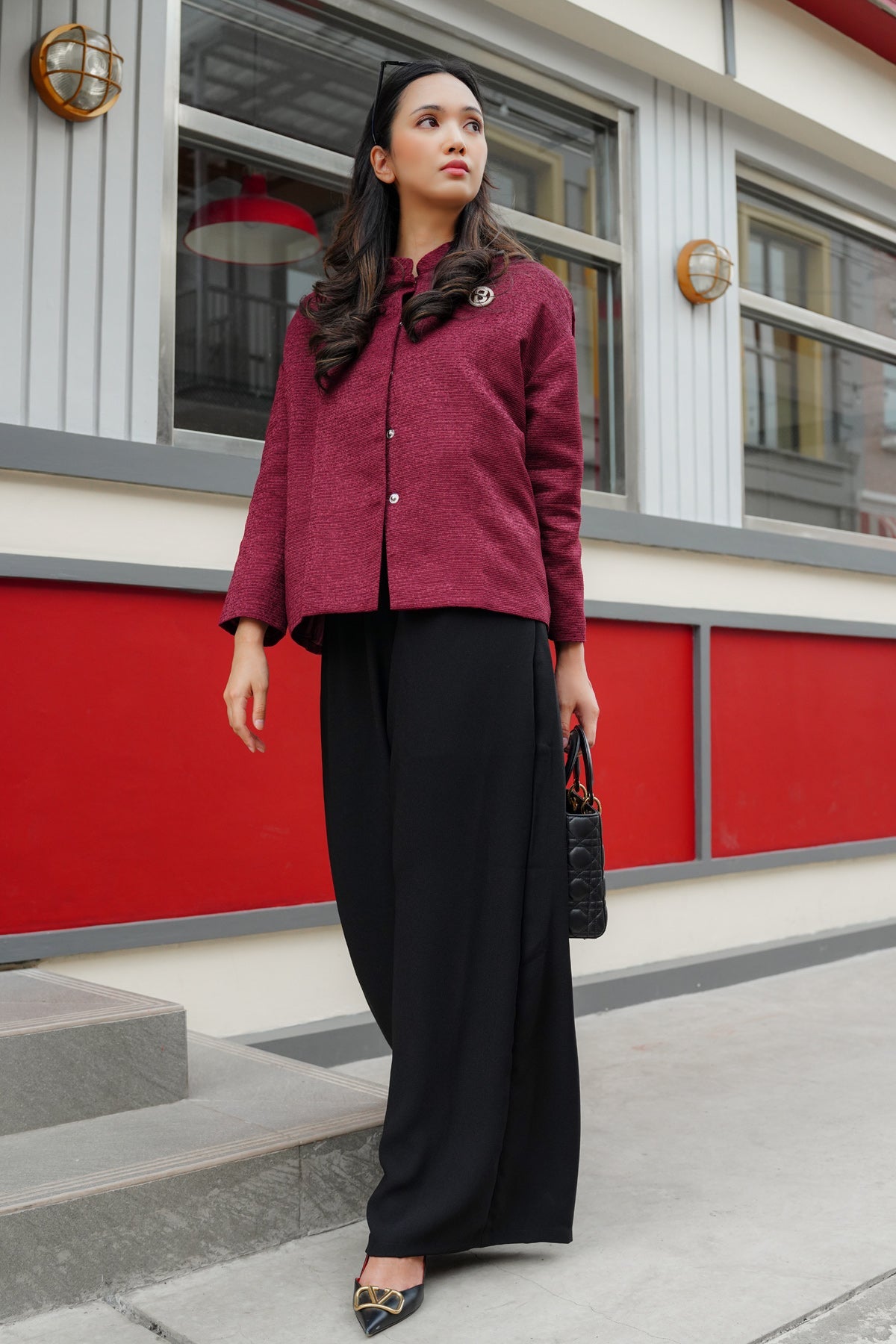 Maroon Thea Blazer