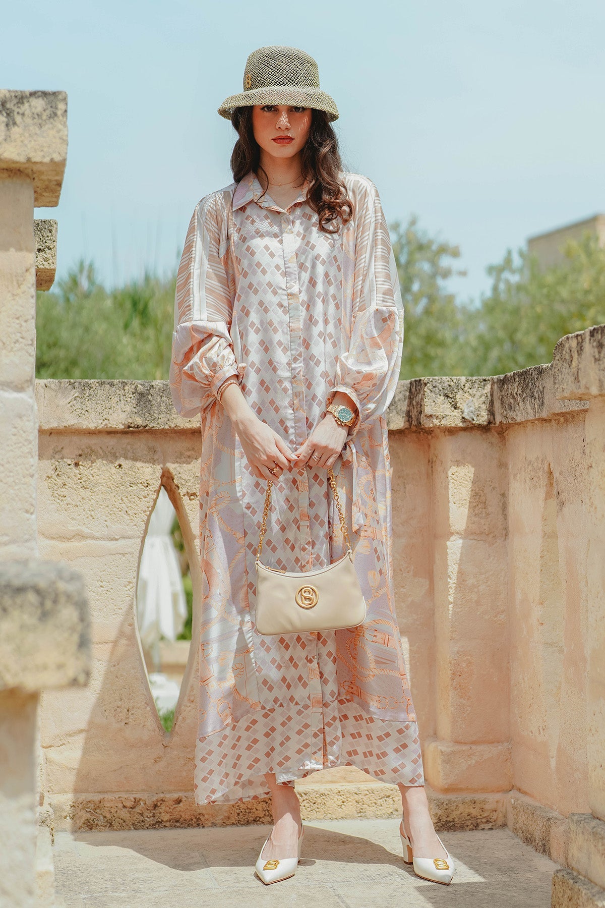 The Chain La Bella Maxi Kaftan - Soft Pink