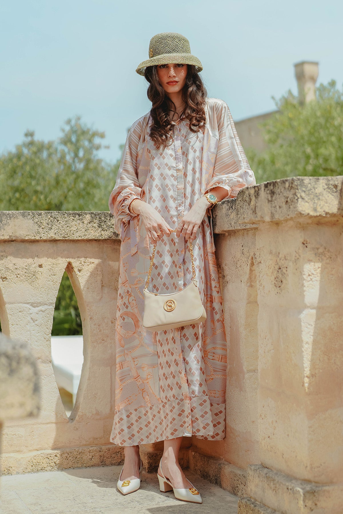 The Chain La Bella Maxi Kaftan - Soft Pink